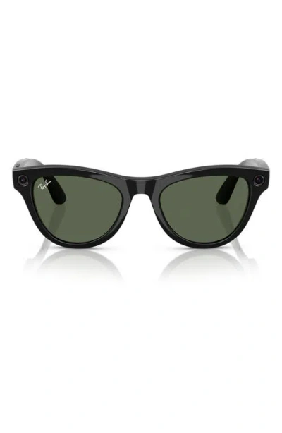 Ray Ban Ray-ban Meta Skyler 52mm Cat Eye Ai Sunglasses In Black