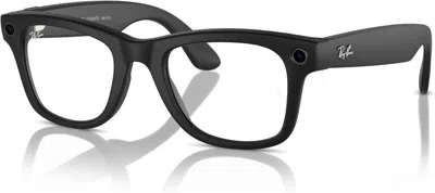 Pre-owned Ray Ban Ray-ban Meta-wayfarer Smart Glasses- Matte Black / Clear With Green Transitions