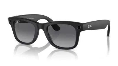 Pre-owned Ray Ban Ray-ban Meta Wayfarer Smart Glasses Matte Black Polarized Gradient Graphite