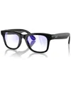 Ray Ban Meta Wayfarer Unisex Blue Light Filter Ai Sunglasses, Rw4006 In Black