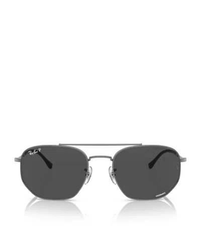 Ray Ban Ray-ban Womens Grey Rb3707 Irregular-shape Gunmetal Sunglasses