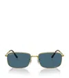 Ray Ban Sunglasses Unisex Rb3717 - Gold Frame Blue Lenses Polarized 60-18 In Gold