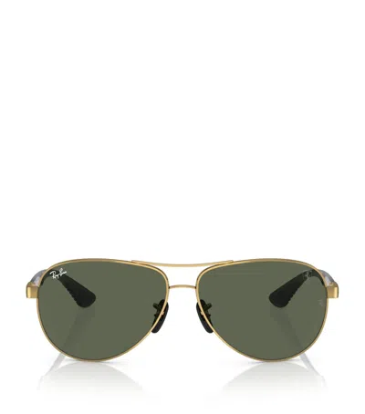 Ray Ban Tinted-lenses Pilot-frame Sunglasses In Gold