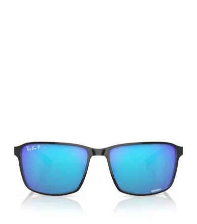 Ray Ban Ray-ban Womens Black Rb3721ch Chromance Square-frame Metal Sunglasses