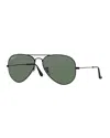 Ray Ban Metal Polarized Aviator Sunglasses In Black