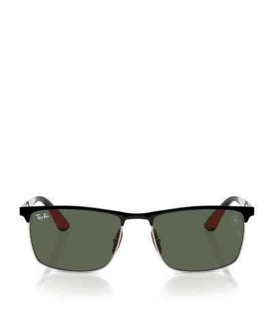 Ray Ban Metal Rb3726m Scuderia Ferrari Collection Sunglasses In Black