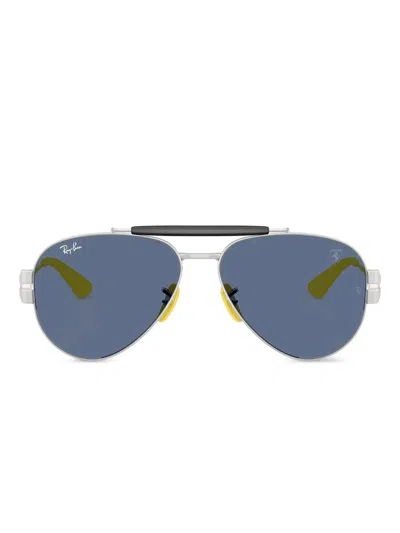 Ray Ban Metal-frame Pilot Sunglasses In Blue