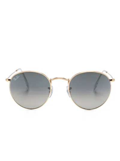 Ray Ban Metallic Round-frame Sunglasses In Gold