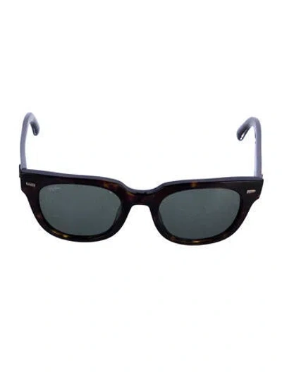 Pre-owned Ray Ban Meteor Wayfarer Sunglasses In Black