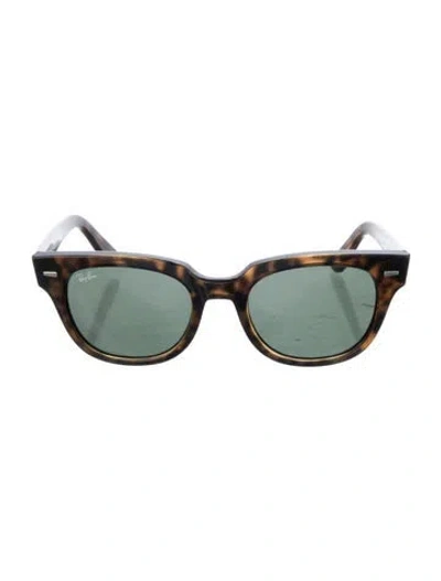 Pre-owned Ray Ban Meteor Wayfarer Sunglasses In Brown