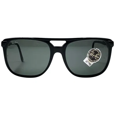 Pre-owned Ray Ban Mint Vintage  B&l Style F1 Black Oversized Grey Lens Sunglasses In Gray
