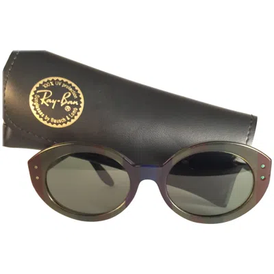 Pre-owned Ray Ban Mint Vintage  Bewitching Multicolour Oval Grey Lenses Sunglasses In Gray
