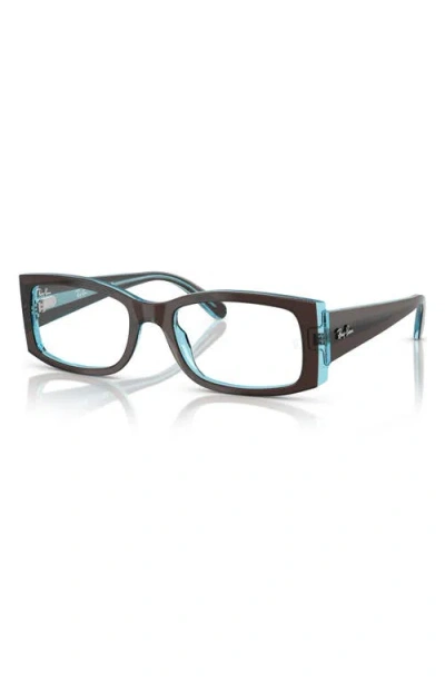 Ray Ban Ray-ban Miriam 54mm Square Optical Glasses In Blue Brown