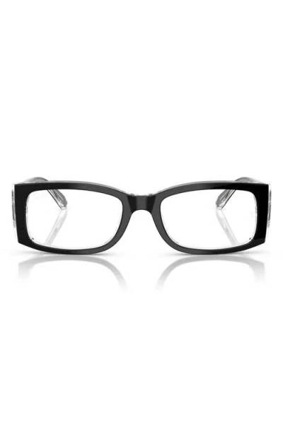 Ray Ban Ray-ban Miriam 54mm Square Optical Glasses In Transparent Black