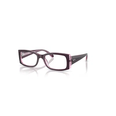 Ray Ban Miriam Optics  Violett Auf Rosa Transparent Fassung Klar Glas Polarisiert 52-19