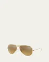 Ray Ban Mirrored Flash Aviator Sunglasses In Gold / Brown