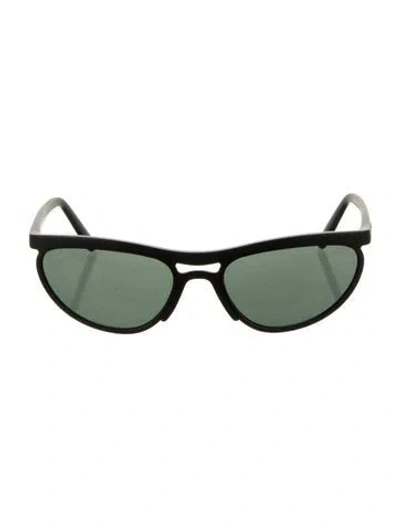 Pre-owned Ray Ban Narrow Tinted Sunglasses In Black/silver