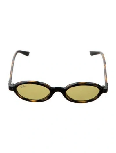 Pre-owned Ray Ban Narrow Tinted Sunglasses In Brown