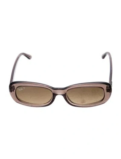 Pre-owned Ray Ban Narrow Tinted Sunglasses In Brown/clear