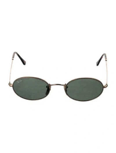 Pre-owned Ray Ban Narrow Tinted Sunglasses In Gold/metallic