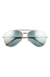 Ray Ban Ray-ban New Aviator 62mm Polarized Oversize Pilot Sunglasses In Legend Gold/gradient Blue