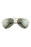 Ray Ban New Aviator 62mm Oversize Pilot Sunglasses In Legend Gold / Green