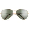 Ray Ban Ray-ban New Aviator 62mm Oversize Pilot Sunglasses In Legend Gold/green