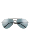 Ray Ban 62mm Aviator Sunglasses In Silver