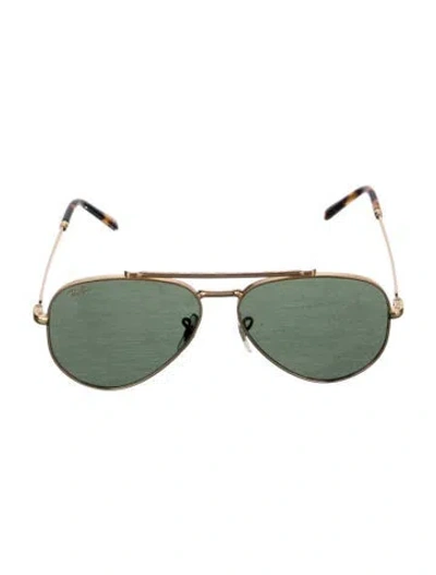 Pre-owned Ray Ban New Aviator Aviator Sunglasses In Gold