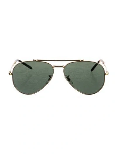 Pre-owned Ray Ban New Aviator Aviator Sunglasses In Gold