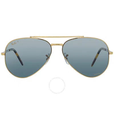Ray Ban New Aviator Polarized Clear Gradient Dark Blue Unisex Sunglasses Rb3625 9196g6 62