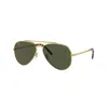 Ray Ban New Aviator Sunglasses Gold Frame Green Lenses 62-14 In Gold