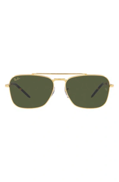 Ray Ban New Caravan 55mm Square Sunglasses In Yellow Gold