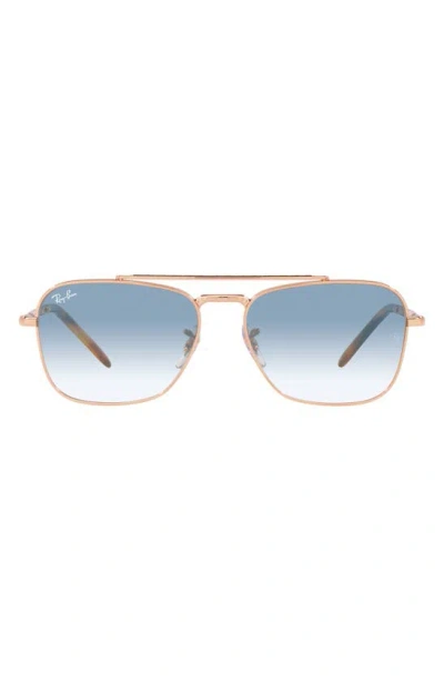 Ray Ban New Caravan 58mm Gradient Square Sunglasses In Rose Gold