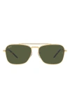 Ray Ban New Caravan 58mm Square Sunglasses In Legend Gold / Green