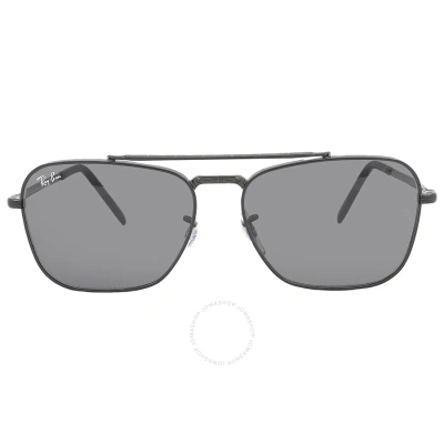 Ray Ban New Caravan Dark Gray Rectangular Unisex Sunglasses Rb3636 002/b1 58 In Black / Dark / Gray