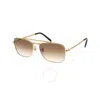 RAY BAN RAY BAN NEW CARAVAN LIGHT BROWN GRADIENT SQUARE UNISEX SUNGLASSES RB3636 001/51 55