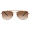 Ray Ban New Caravan Light Brown Gradient Square Unisex Sunglasses Rb3636 001/51 55 In Gold
