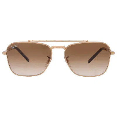 Ray Ban New Caravan Light Brown Gradient Square Unisex Sunglasses Rb3636 001/51 55 In Gold