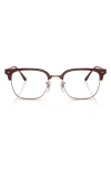 Ray Ban New Clubmaster 49mm Square Optical Glasses In Bordeaux