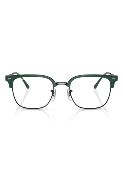 Ray Ban New Clubmaster 49mm Square Optical Glasses In Green