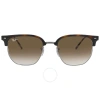 Ray Ban New Clubmaster Brown Gradient Irregular Unisex Sunglasses Rb4416 710/51 53 In Brown
