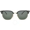 Ray Ban New Clubmaster Green Unisex Sunglasses Rb4416 601/31 53 In Black / Green