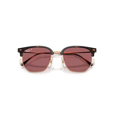 Ray Ban New Clubmaster Online Only Limited Sunglasses Rose Gold Frame Violet Lenses Polarized 51-20