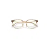 Ray Ban New Clubmaster Optics Eyeglasses Gold Frame Clear Lenses Polarized 53-20 In Gold