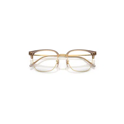 Ray Ban New Clubmaster Optics Eyeglasses Gold Frame Clear Lenses Polarized 53-20