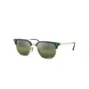 Ray Ban New Clubmaster Sonnenbrillen Gold Fassung Silber Glas Polarisiert 51-20 In Gold