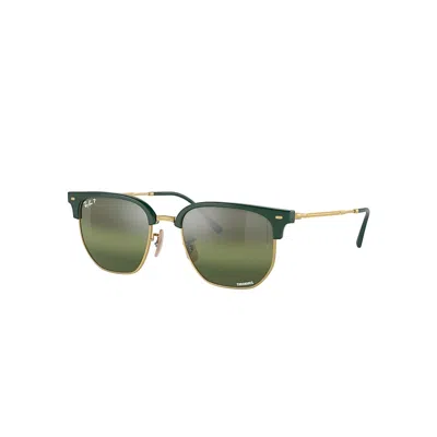 Ray Ban New Clubmaster Sonnenbrillen Gold Fassung Silber Glas Polarisiert 51-20