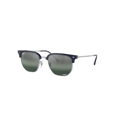 Ray Ban New Clubmaster Sonnenbrillen Silber Fassung Silber Glas Polarisiert 53-20 In Silver