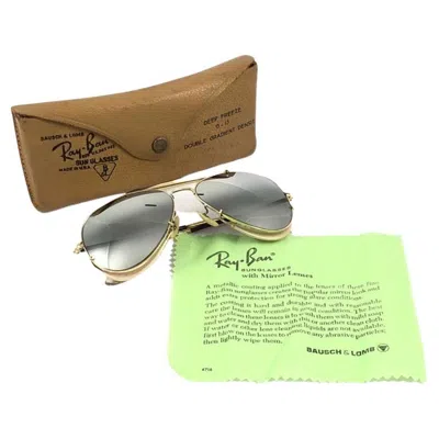 Pre-owned Ray Ban New  Deep Freeze 12k Gold Double Mirror Collectors Item Usa Sunglasses In Green